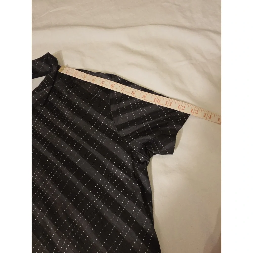 Nike Dri-FIT Golf Polo Shirt Men's XL Black Gray Plaid Check Performance...